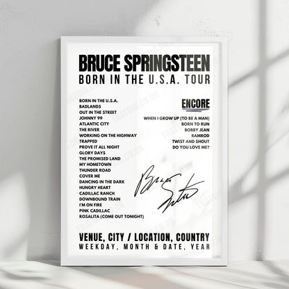 Bruce Springsteen Setlist Poster - Los Angeles Memorial Coliseum, Los Angeles - October 2nd, 1985