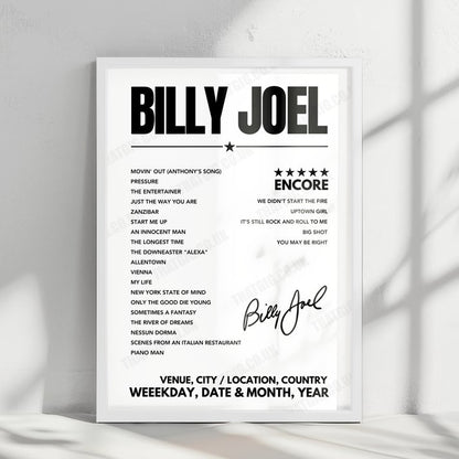 Billy Joel Setlist Poster - Soldier Field - June 21st, 2024