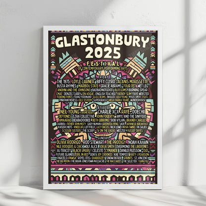 Glastonbury Festival Poster 2025 - 3-Day Line-up, Worthy Farm, Pilton