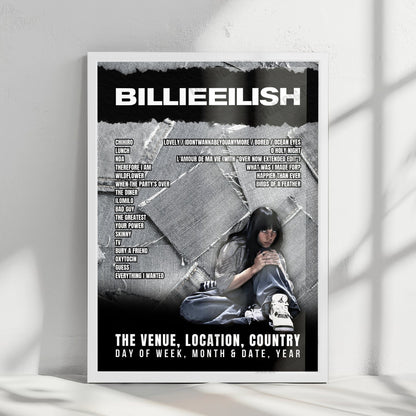 Billie Eilish Setlist Poster - Glastonbury Festival, England - June 24th, 2022