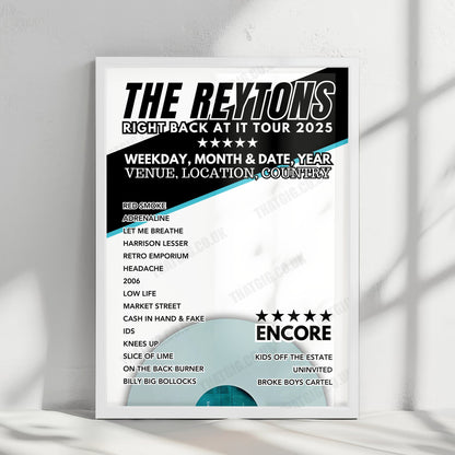 The Reytons Setlist Poster - O2 Academy Brixton, London, England - February 7th, 2025