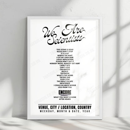 We Are Scientists Setlist Poster - Columbia Theater, Berlin - May 7th, 2025