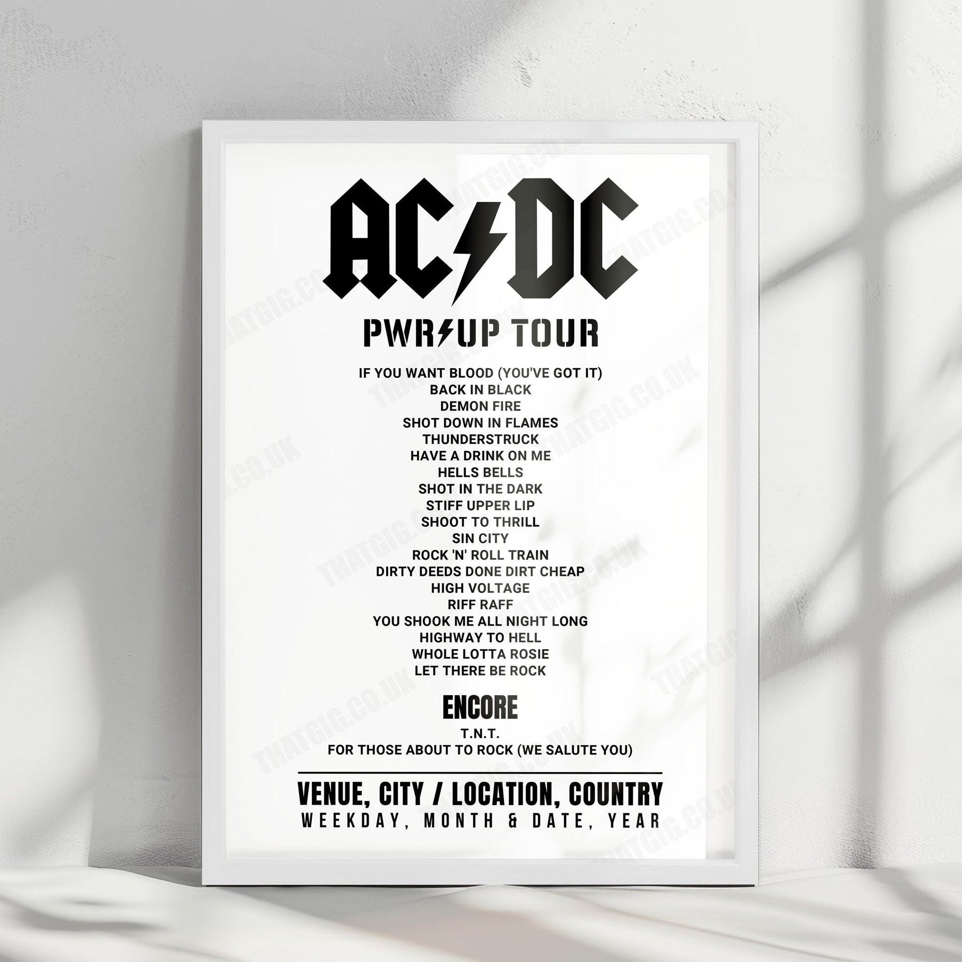AC/DC Setlist Poster - AT&T Stadium, Arlington - April 14th, 2025