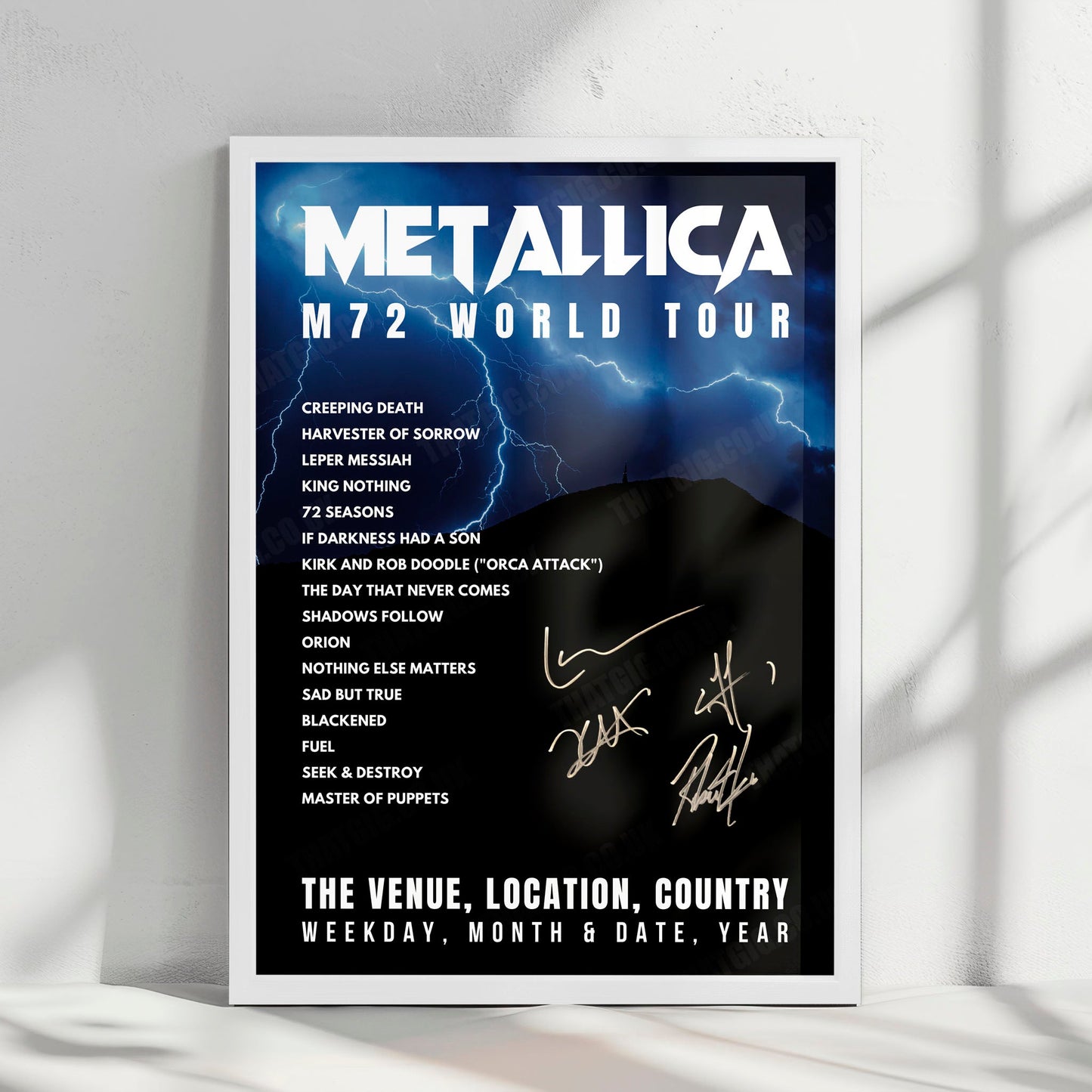 Metallica Setlist Poster - Ullevi Stadium, Gothenburg - June 18th, 2023
