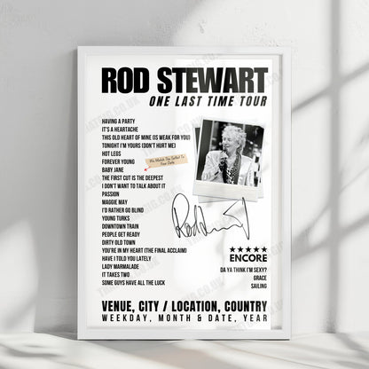 Rod Stewart Setlist Poster - Coliseum da Coruña A Coruña - December 15th, 2024