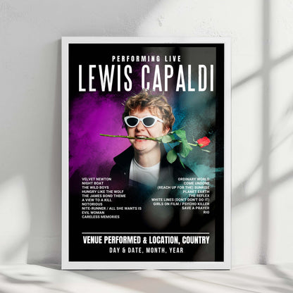 Lewis Capaldi Setlist Poster - Worthy Farm, Pilton - June 27th, 2025