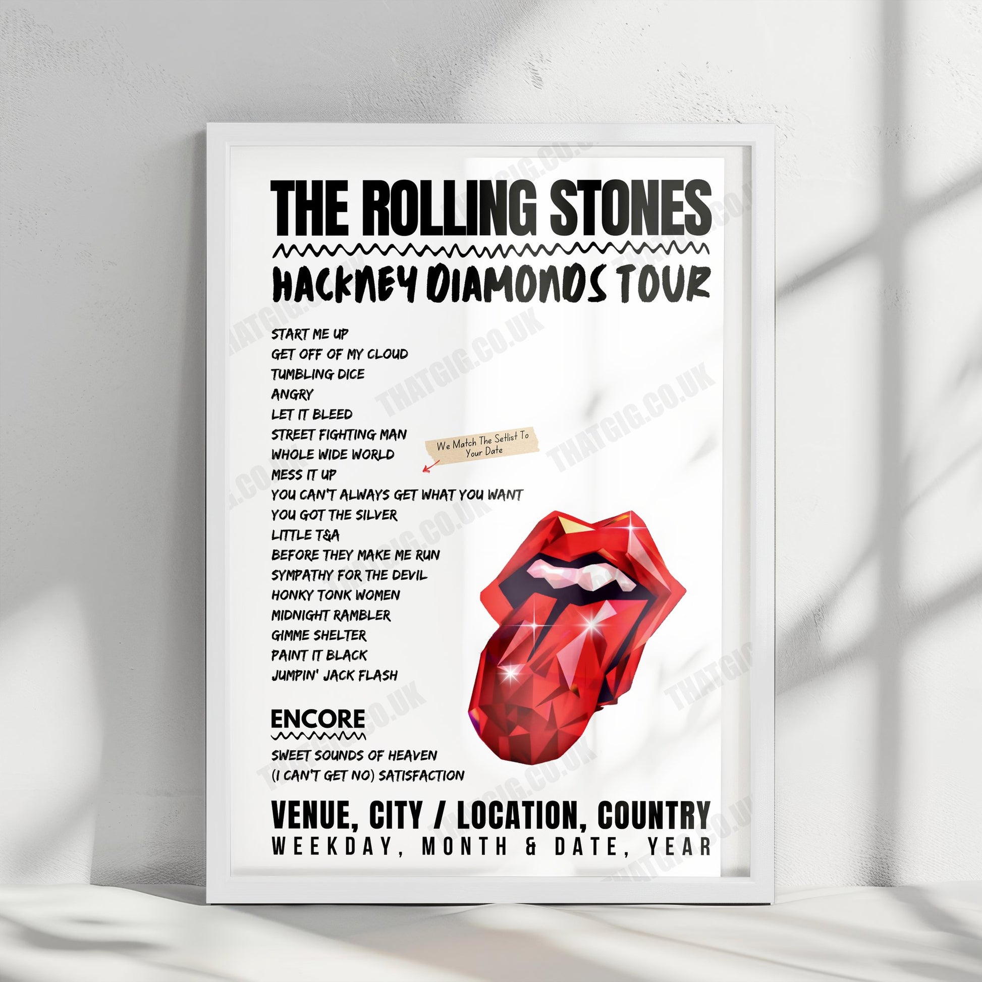 The Rolling Stones Setlist Poster - Lumen Field, Seattle, USA - May 15th, 2024