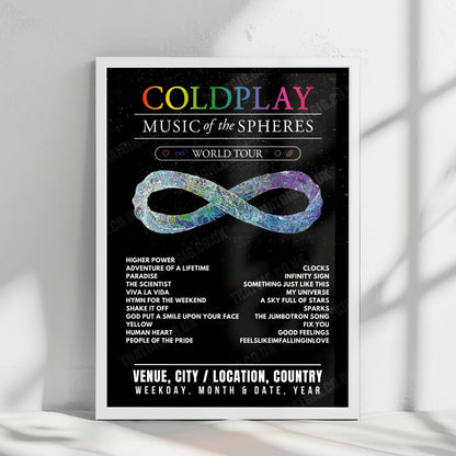 Coldplay Setlist Poster - Wembley Stadium, London - September 6th, 2025