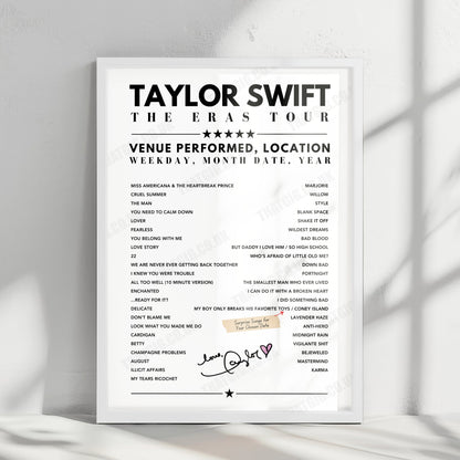 Taylor Swift Setlist Poster - Rogers Centre, Toronto, Canada - November 14th, 2024