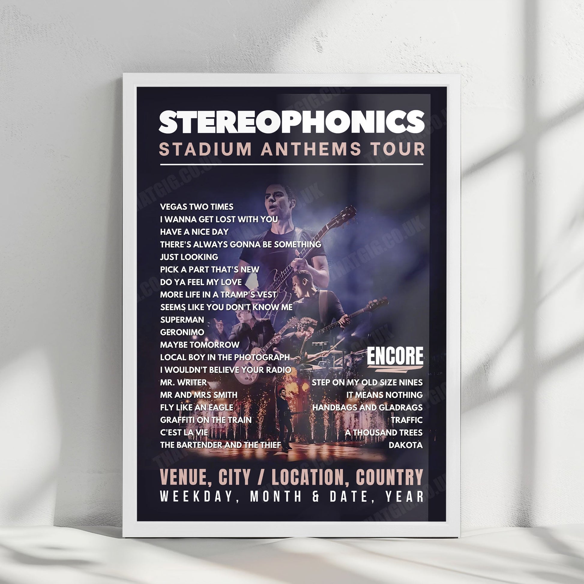 Stereophonics Setlist Poster - Festivalterrein Luttenbergerweg, Hellendoorn - May 31st, 2025