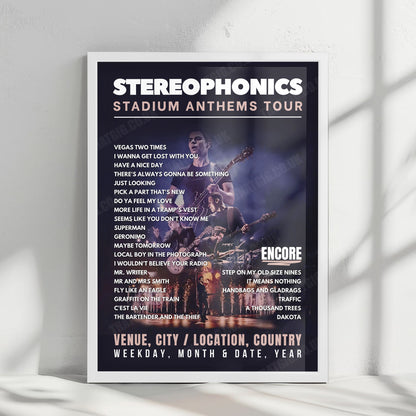 Stereophonics Setlist Poster - Festivalterrein Luttenbergerweg, Hellendoorn - May 31st, 2025