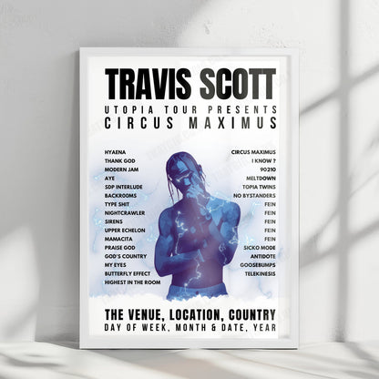 Travis Scott Setlist Poster - Centre Bell, Montreal - January 9th, 2024