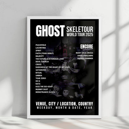Ghost Setlist Poster - Uber Arena, Berlin - May 7th, 2025