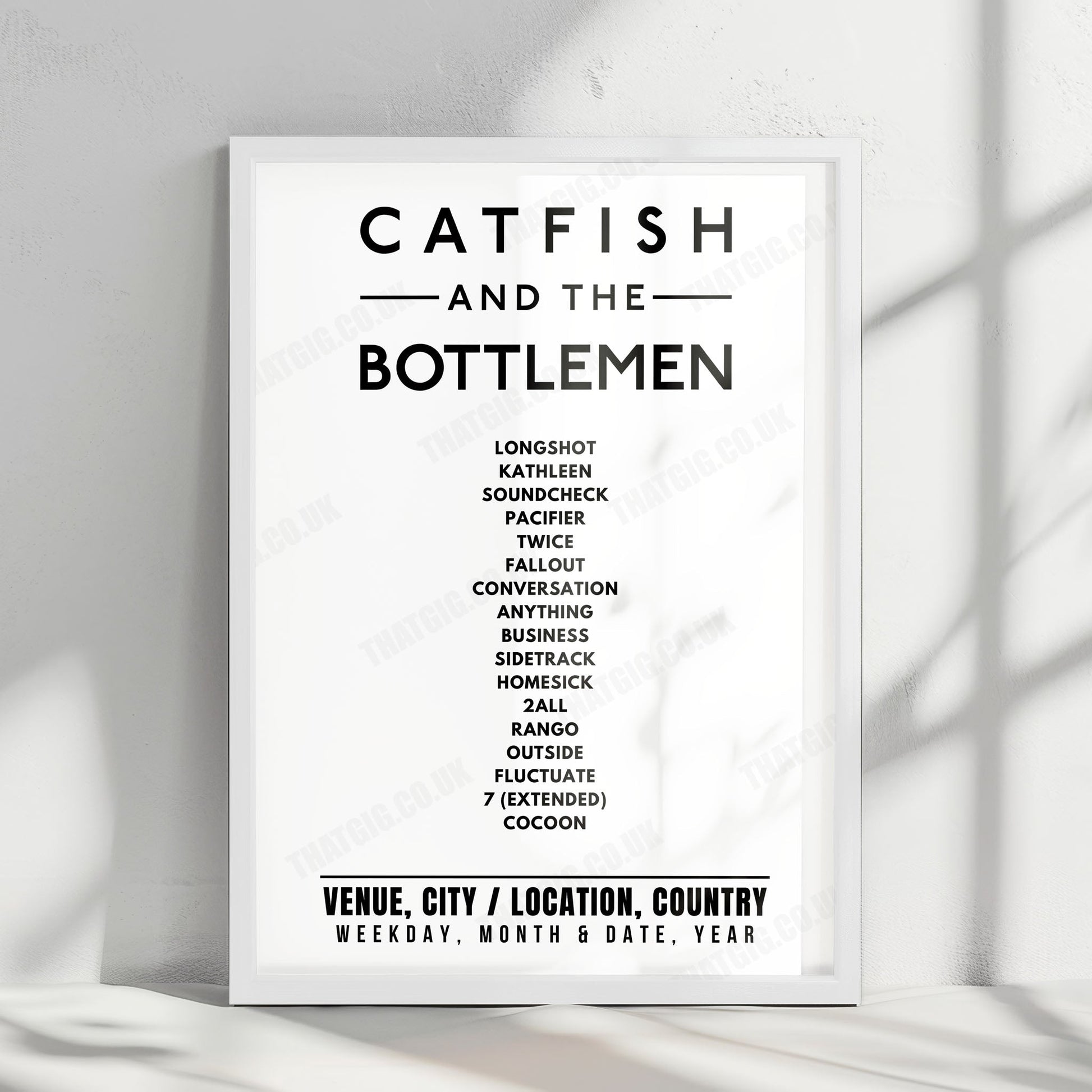 Catfish and the Bottlemen Setlist Poster - Little John's Farm, Reading - August 27th, 2021