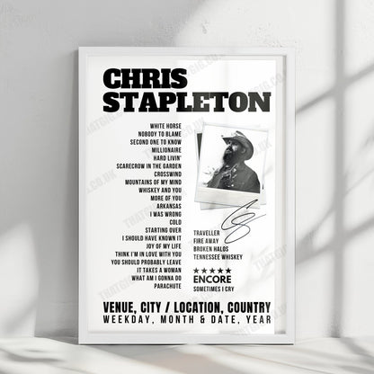 Chris Stapleton Concert Poster – Bridgestone Arena, Nashville, TN, USA – August 10th, 2024