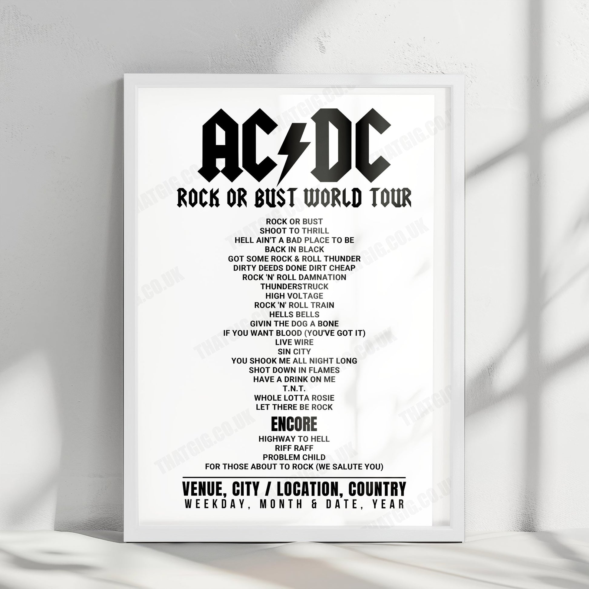 AC/DC Setlist Poster - Olympiastadion, Munich - May 19th, 2015