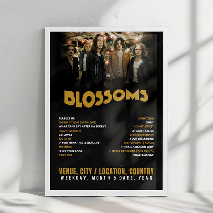 Blossoms Setlist Poster - Palác Lucerna Velký Sál, Prague - April 29th, 2025
