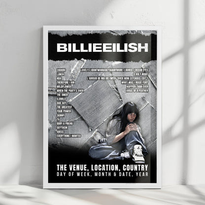 Billie Eilish Setlist Poster - United Center, Chicago - November 13th, 2024