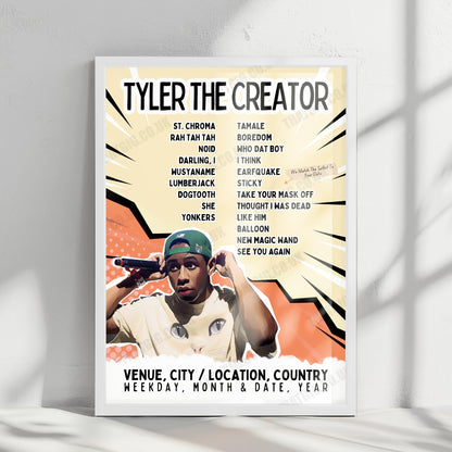 Tyler, The Creator Setlist Poster - The O2 Arena, London - May 22nd, 2025