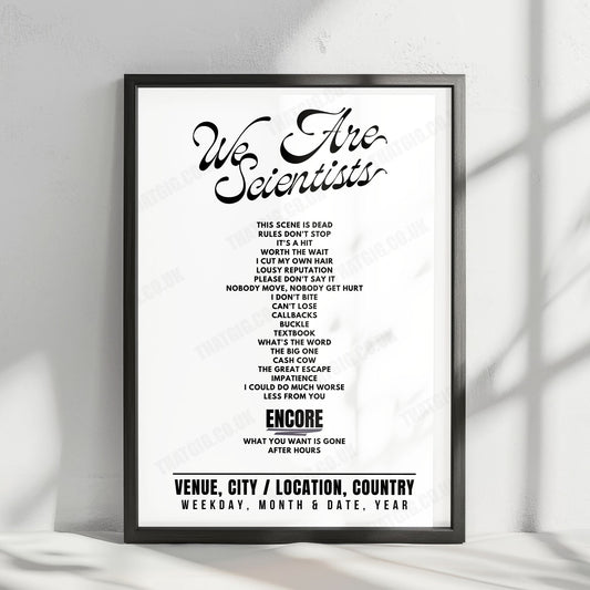 We Are Scientists Setlist Poster - Columbia Theater, Berlin - May 7th, 2025
