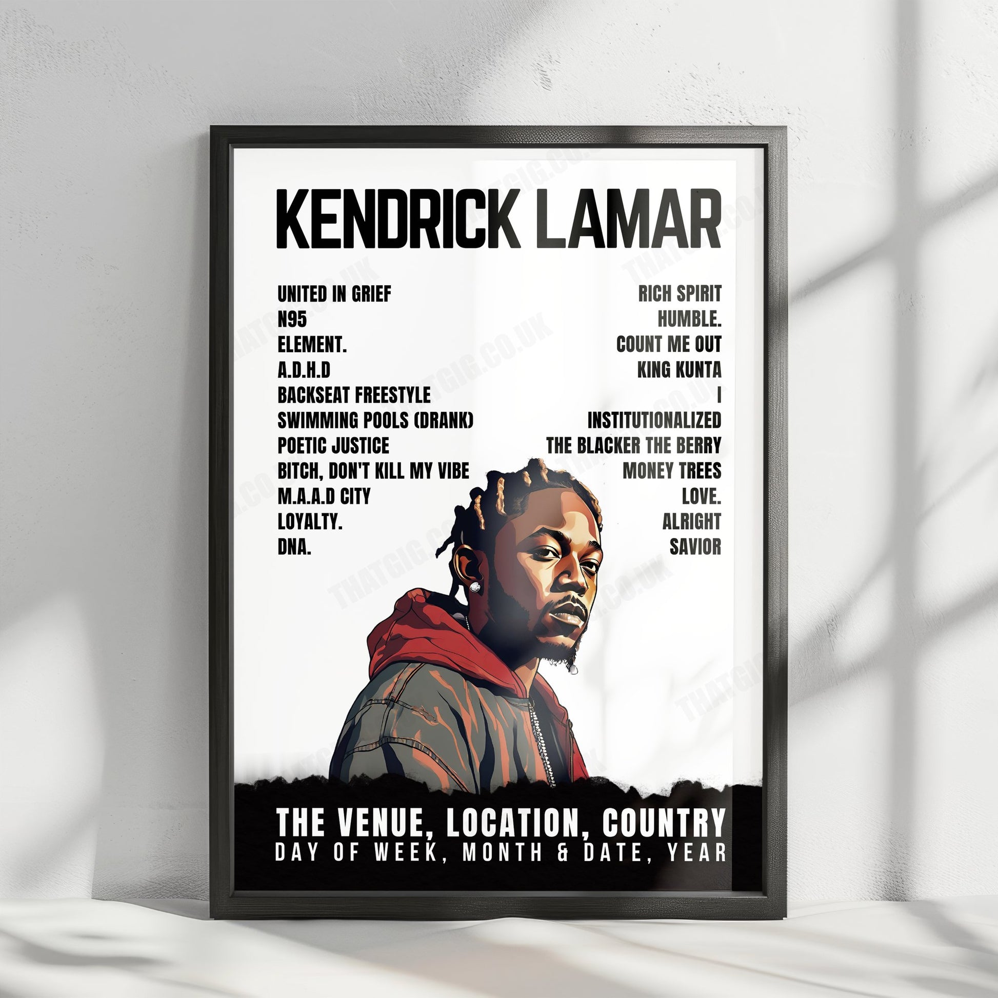 Kendrick Lamar Setlist Poster - Festhalle, Frankfurt - October 31st, 2022