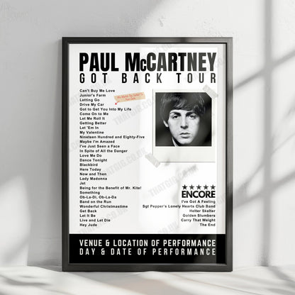 Paul McCartney Setlist Poster - Coors Field, Denver - October 11th, 2025