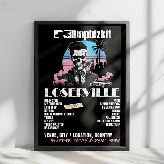 Limp Bizkit Setlist Poster - Xfinity Center, Mansfield, MA, USA - July 31st, 2024