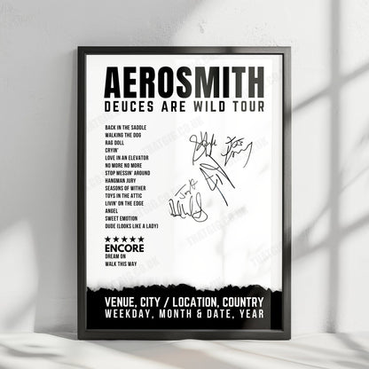Aerosmith Setlist Poster - Park Theater at Park MGM, Las Vegas - April 26th, 2019