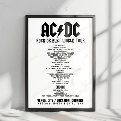 AC/DC Setlist Poster - Olympiastadion, Munich - May 21st, 2015