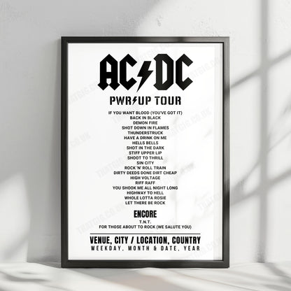 AC/DC Setlist Poster - AT&T Stadium, Arlington - April 14th, 2025