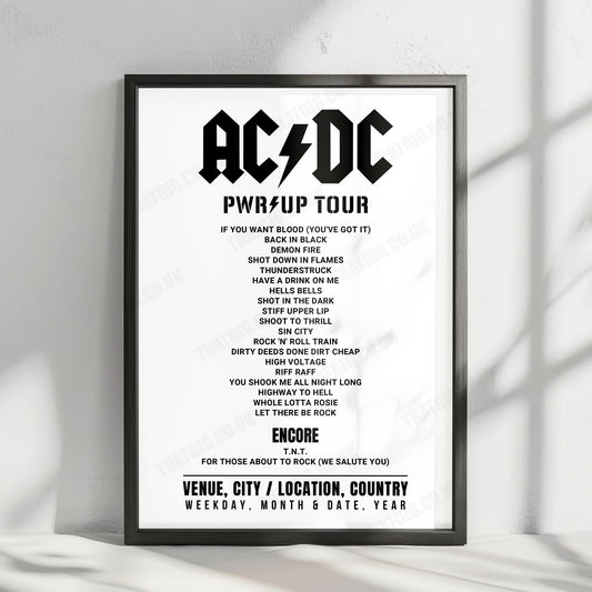 AC/DC Setlist Poster - AT&T Stadium, Arlington - April 14th, 2025