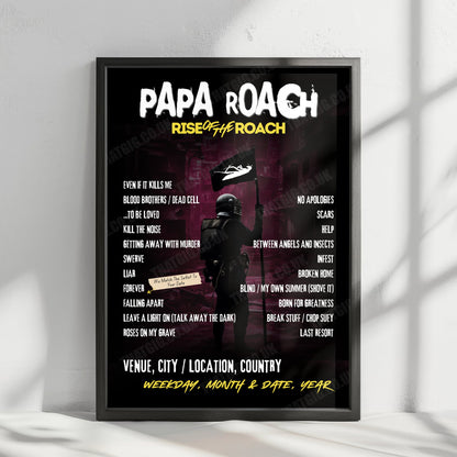 Papa Roach Setlist Poster - Jahrhunderthalle, Frankfurt, Germany - January 23rd, 2025