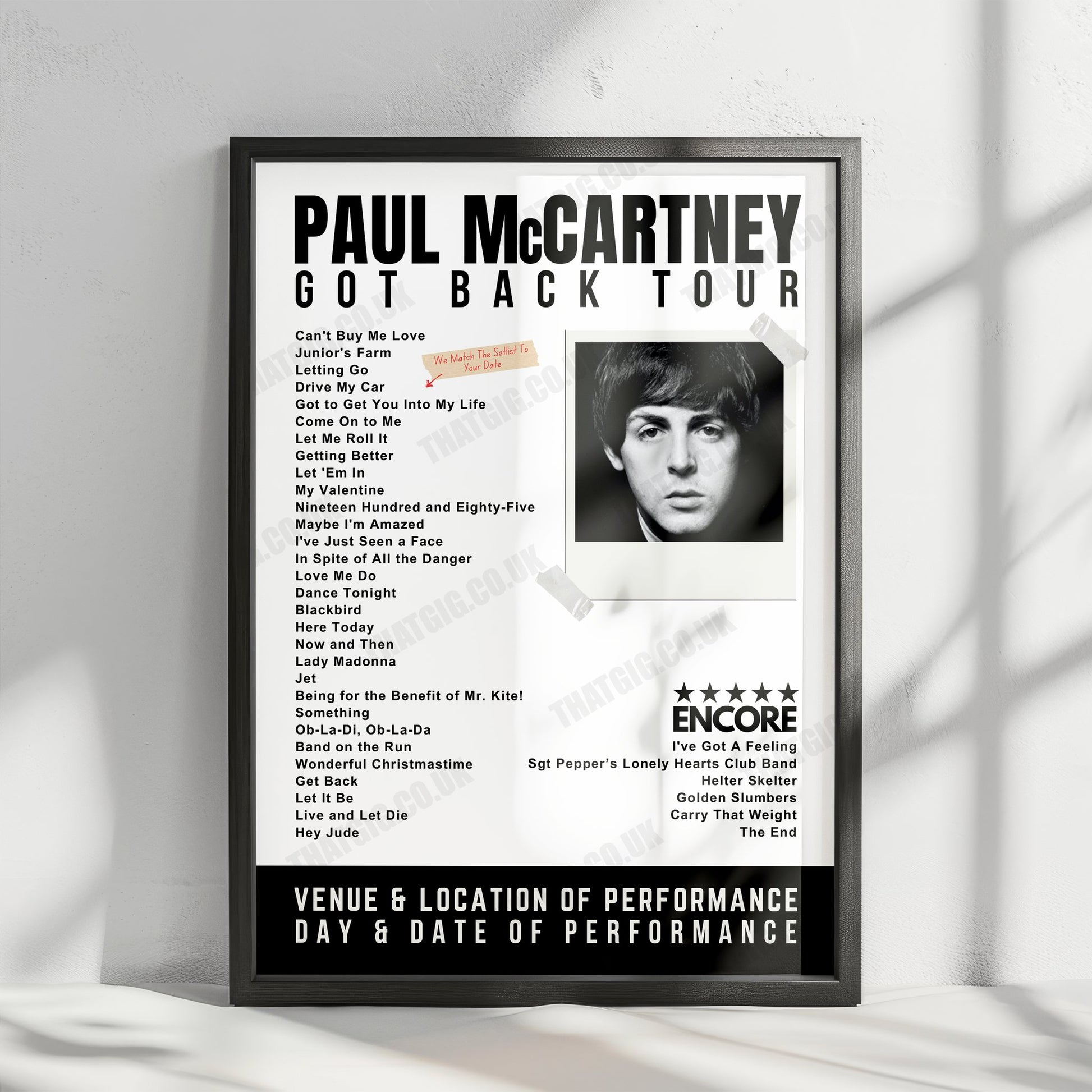 Paul McCartney Setlist Poster - Dickies Arena, Fort Worth - May 17th, 2022