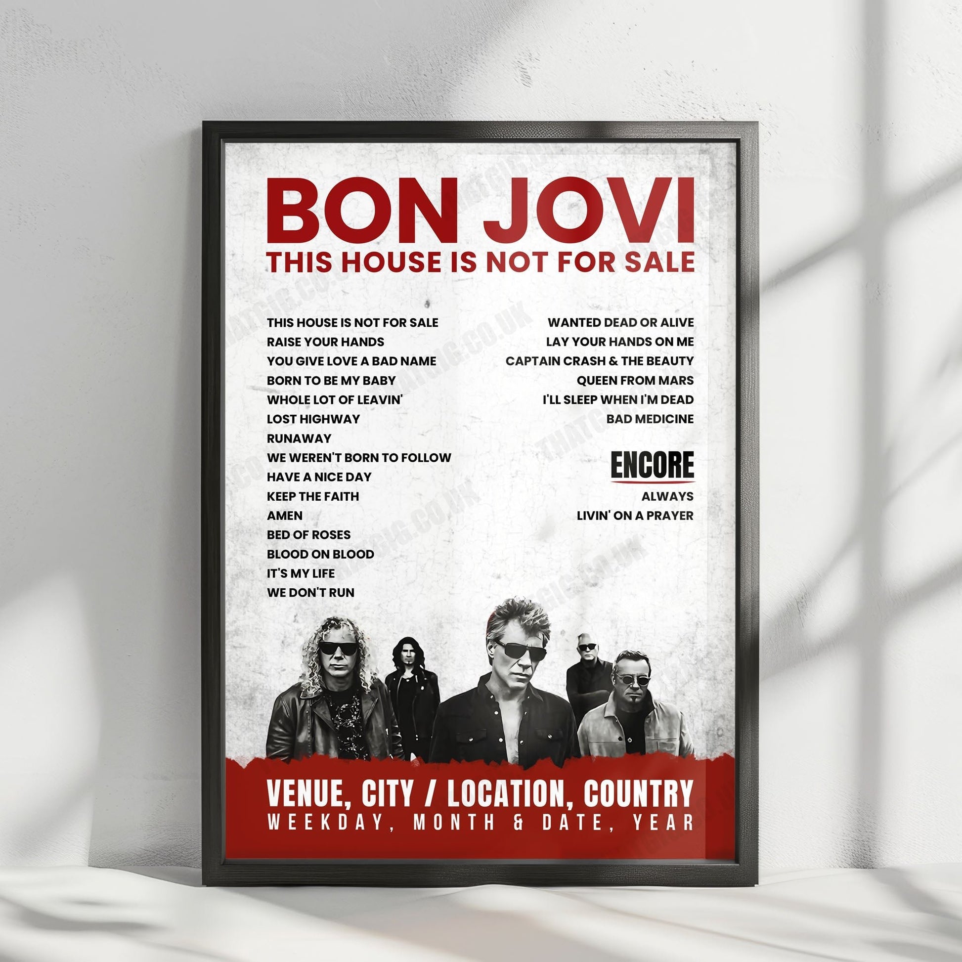 Bon Jovi Setlist Poster - Festivalpark, Werchter - July 14th, 2019