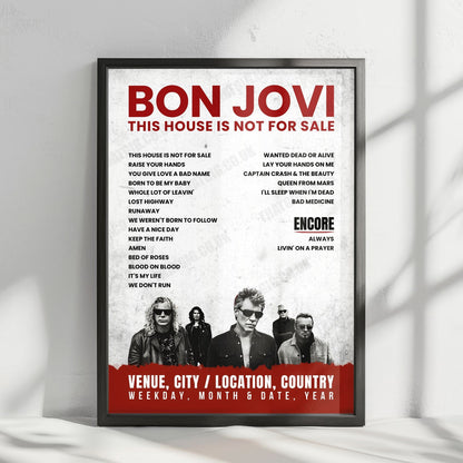 Bon Jovi Setlist Poster - Festivalpark, Werchter - July 14th, 2019