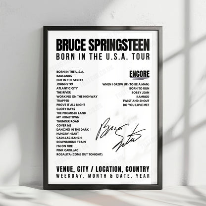 Bruce Springsteen Setlist Poster - Los Angeles Memorial Coliseum, Los Angeles - October 2nd, 1985