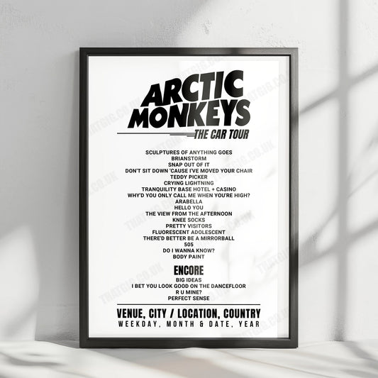 Arctic Monkeys Setlist Poster - Festival Site, Glenworth Valley - December 29th, 2022