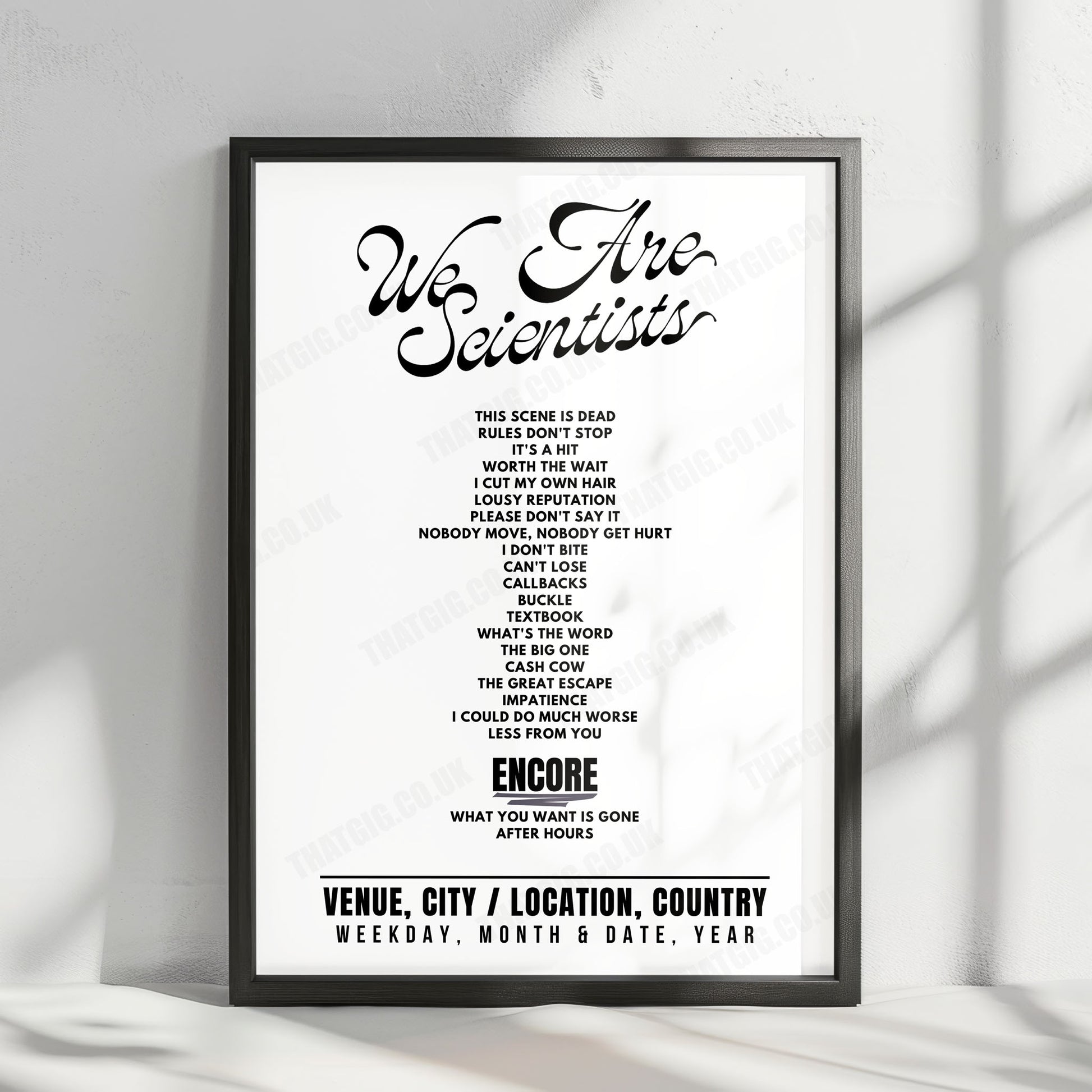 We Are Scientists Setlist Poster - Columbia Theater, Berlin - May 7th, 2025
