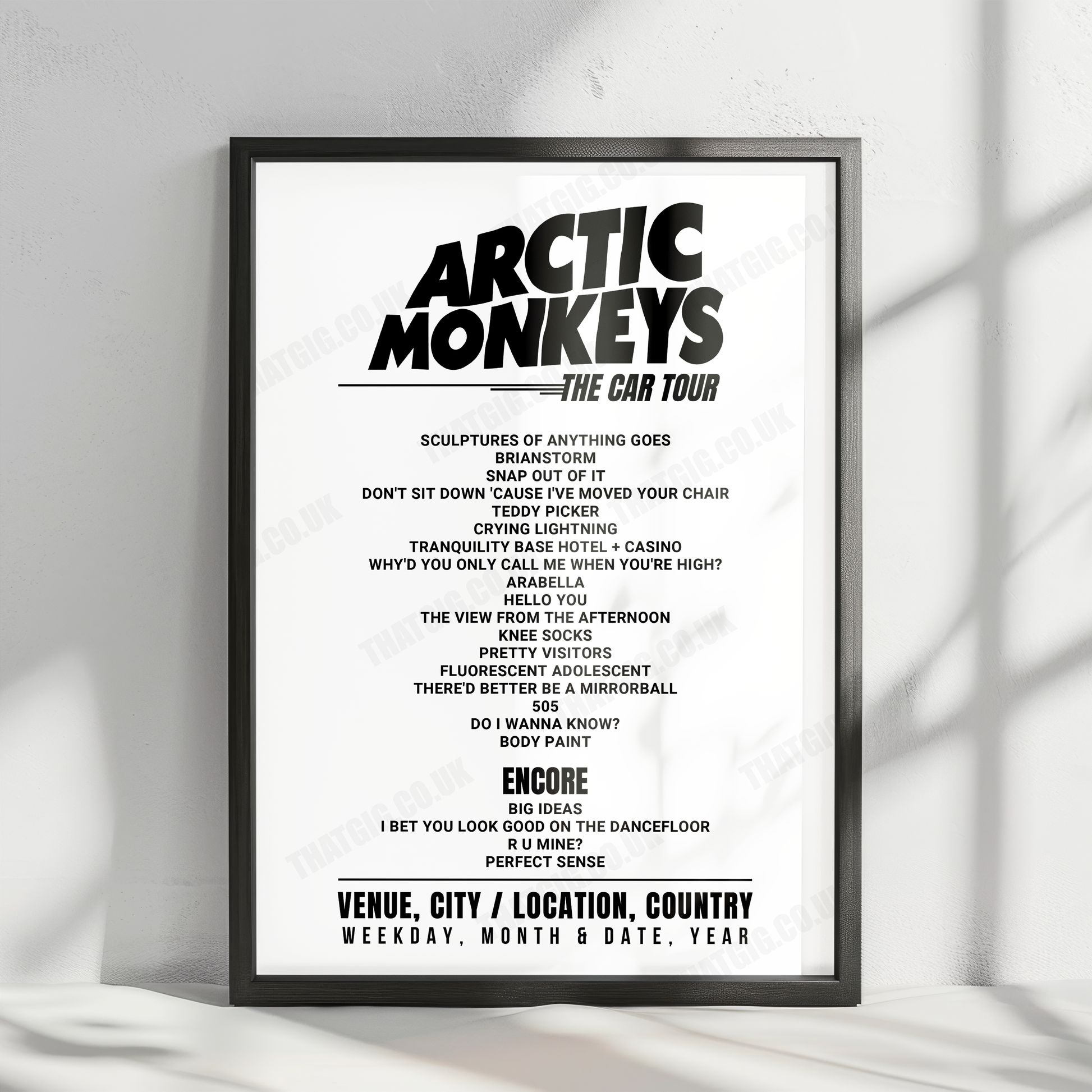 Arctic Monkeys Setlist Poster - Pedreira Paulo Leminski, Curitiba - November 8th, 2022
