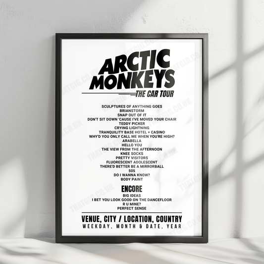 Arctic Monkeys Setlist Poster - Pedreira Paulo Leminski, Curitiba - November 8th, 2022