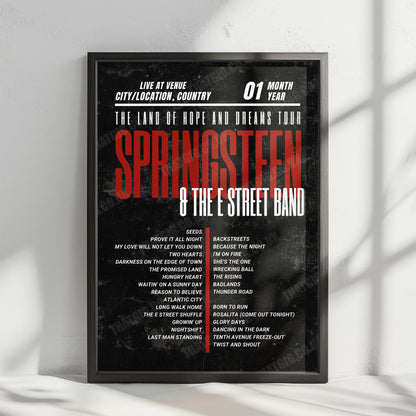 Bruce Springsteen Setlist Poster - Stade Pierre-Mauroy, Villeneuve-d'Ascq - May 24th, 2025