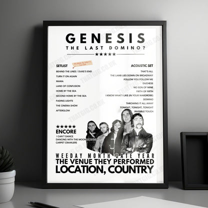 Genesis Setlist Poster - First Direct Arena, Leeds - September 28th, 2021