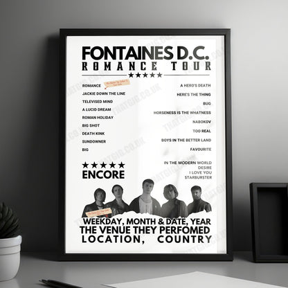 Fontaines D.C. Setlist Poster - MTELUS, Montreal, Canada - October 12th, 2024