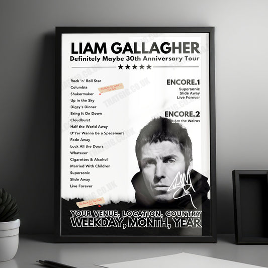 Liam Gallagher Setlist Poster - Recinto de festivales de Benicàssim, Benicassim - July 22nd, 2018