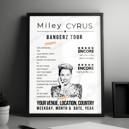 Miley Cyrus Setlist Poster - Reading Festival, Pilton, England - June 30th, 2019