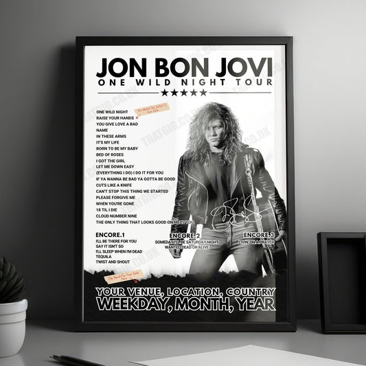 Bon Jovi Setlist Poster - Hampden Park, Glasgow - July 3rd, 2013