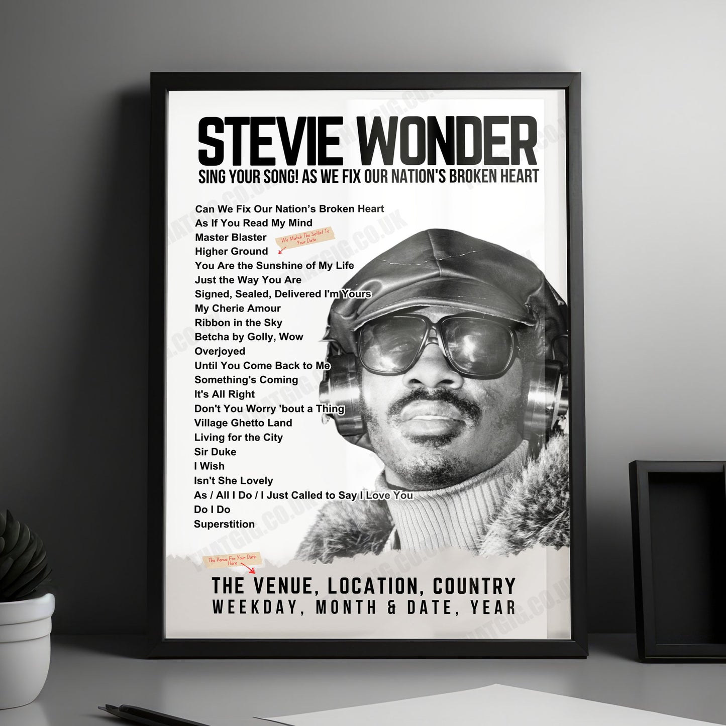Stevie Wonder Setlist Poster - CFG Bank Arena, Baltimore - October 15th, 2024
