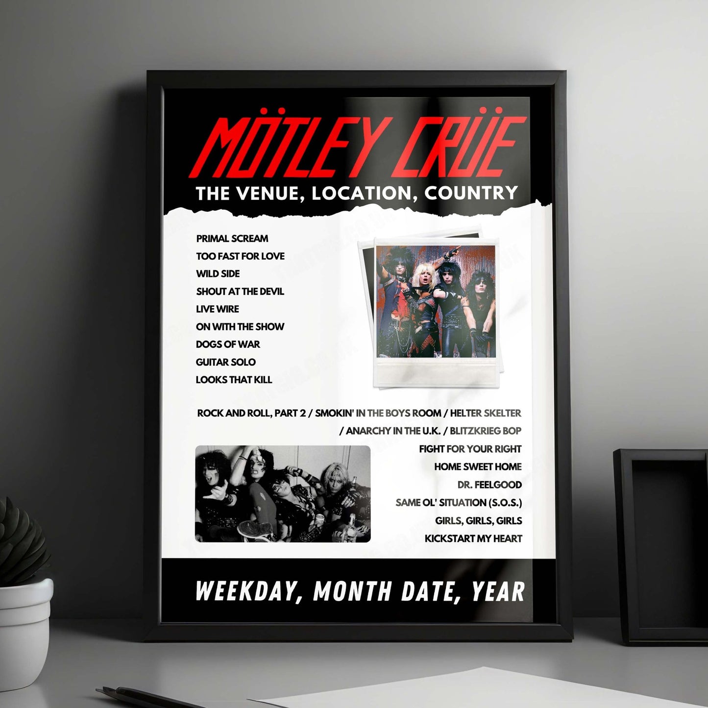 Mötley Crüe Setlist Poster - Stockhorn Arena, Thun, Switzerland - June 27th, 2023