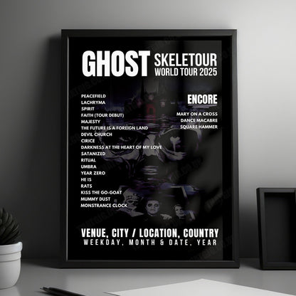 Ghost Setlist Poster - LDLC Arena, Décines-Charpieu - April 26th, 2025