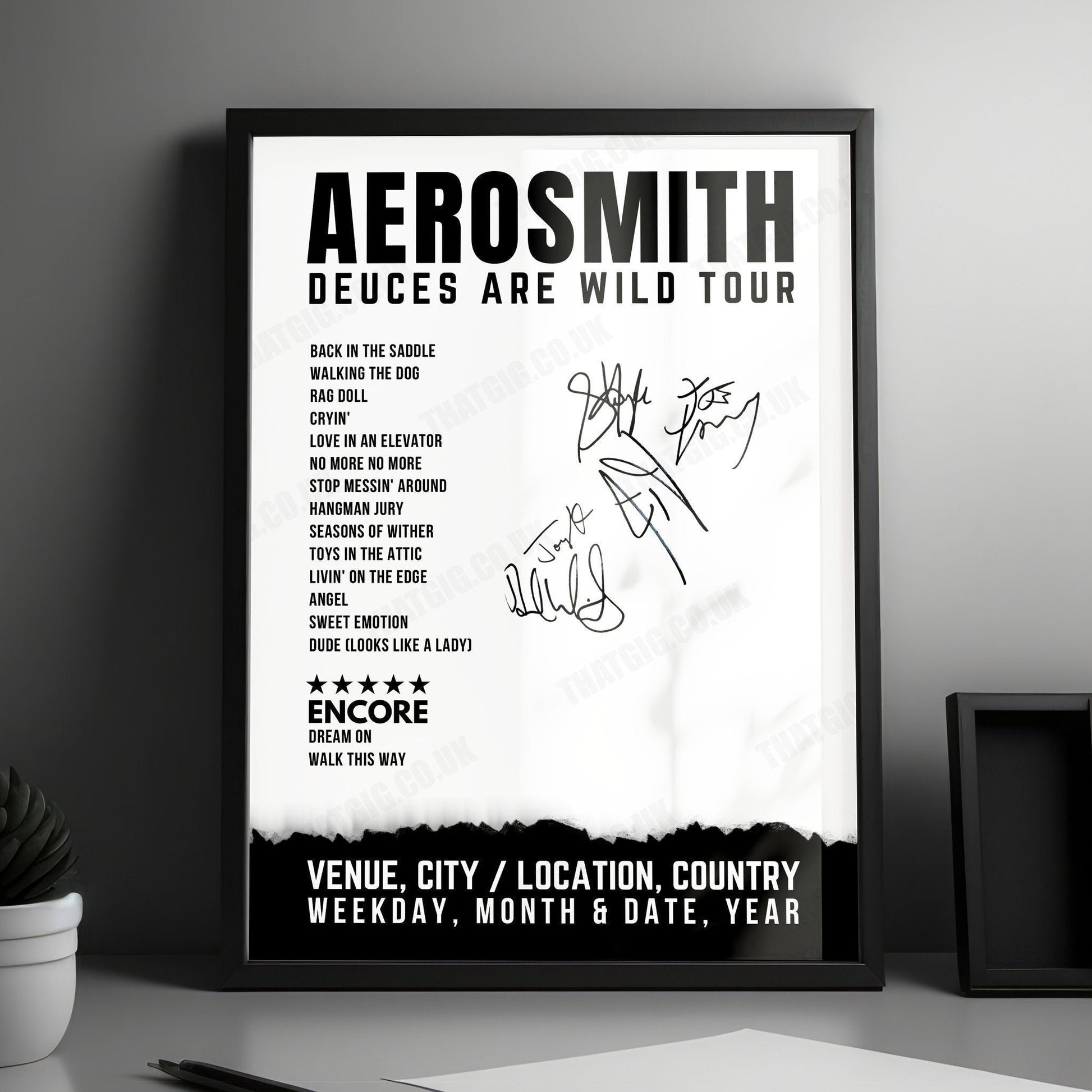 Aerosmith Setlist Poster - Park Theater at Park MGM, Las Vegas - April 26th, 2019